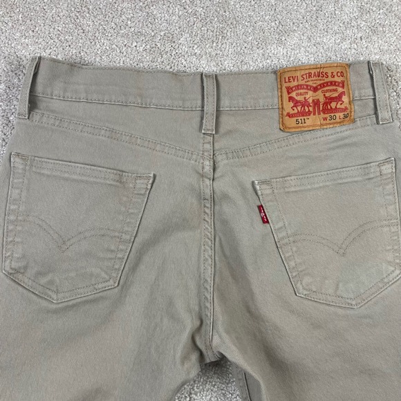 Levi's 511 Slim Fit Men's 30x30 (Fit 30x29) Khaki Pants - Picture 7 of 8